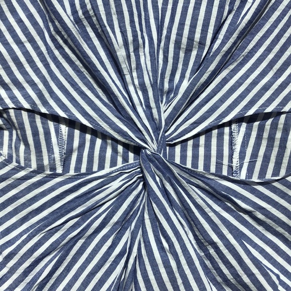 Zara Top, blue & white stripe, cutouts on back XS - Picture 3 of 7